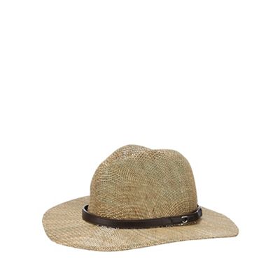 Beige seagrass gambler hat